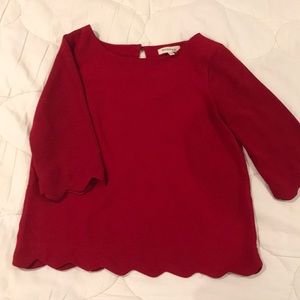 Red Monteau Scalloped Top